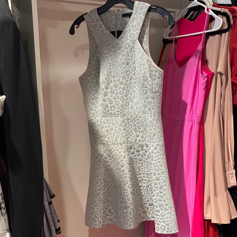 Tibi Gray Textured Mini Dress